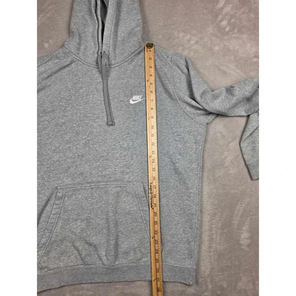 Nike Hoodie Mens Large Gray Sportswear Club Fleece Pullover Sweatshirt 804346